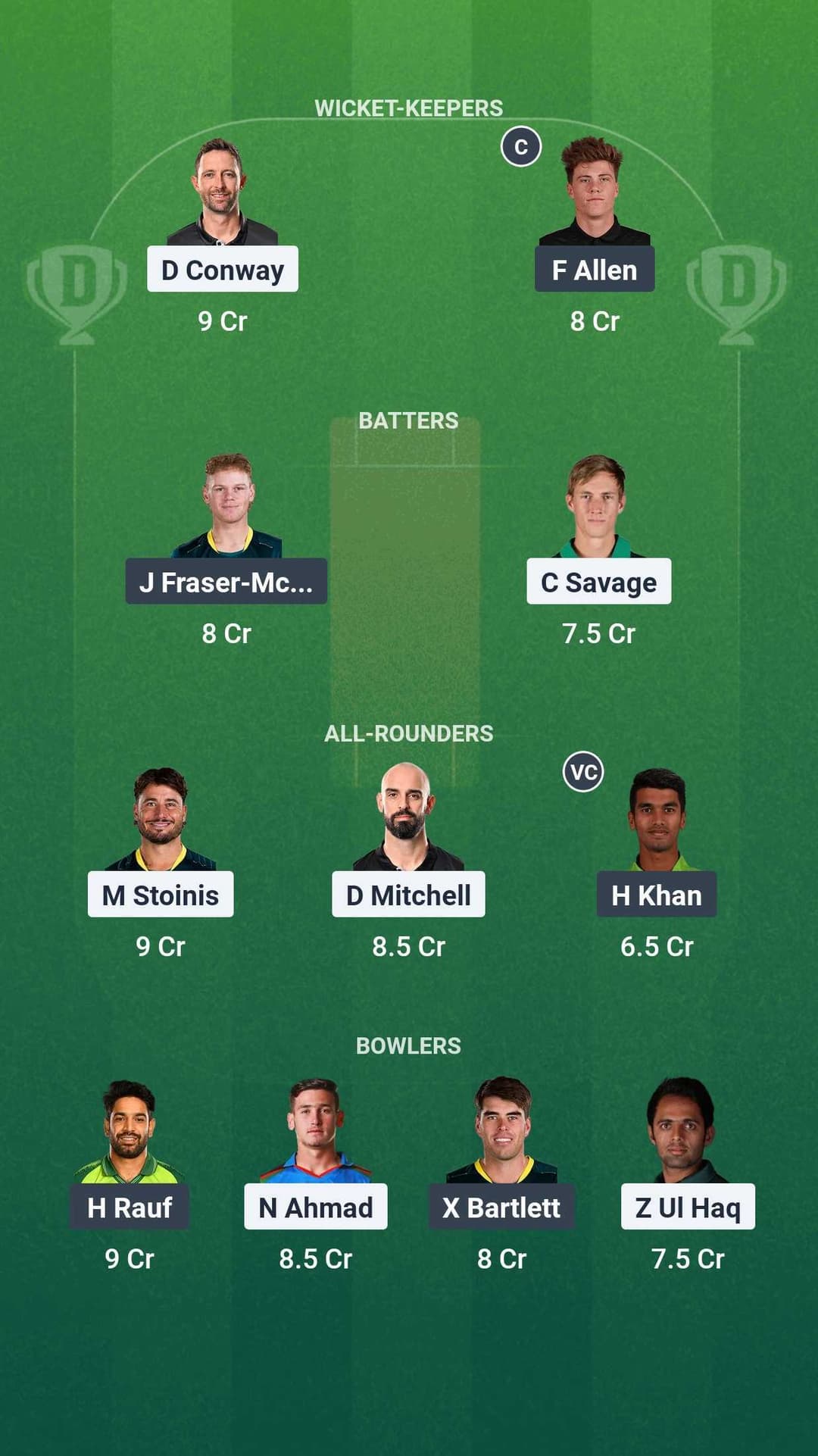 TSK vs SFU Dream 11 Team Match 9