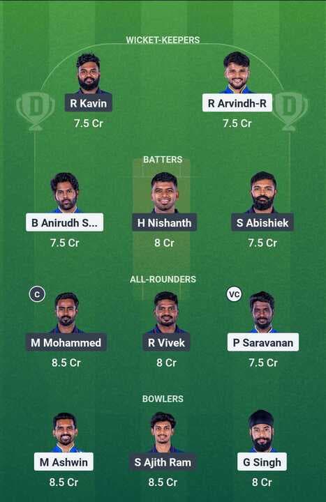 TNPL 2025 - SMP vs SS: Dream11 Team