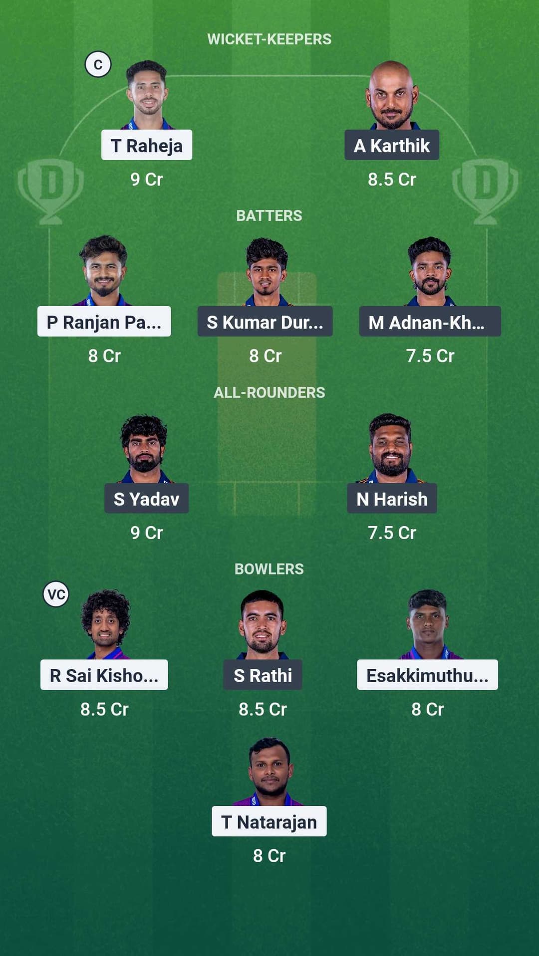 TNPL 2025 DTT vs NRK Fantasy Prediction